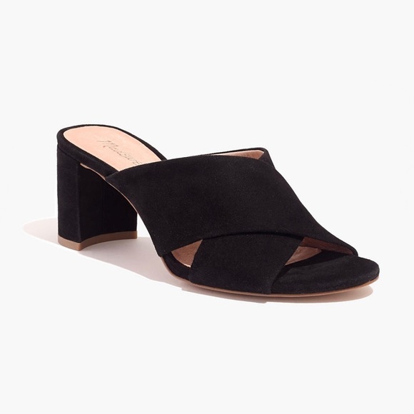 Madewell The Greer Mule Sandal in Black Suede Size 6 - Picture 8 of 8